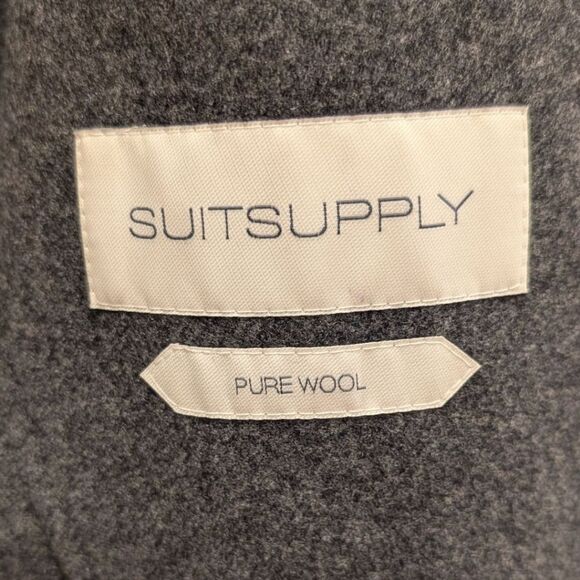 SuitSupply VBC Men's 42L Havana Slim Fit Pure Wool Charcoal Three Button Blazer - Picture 8 of 11